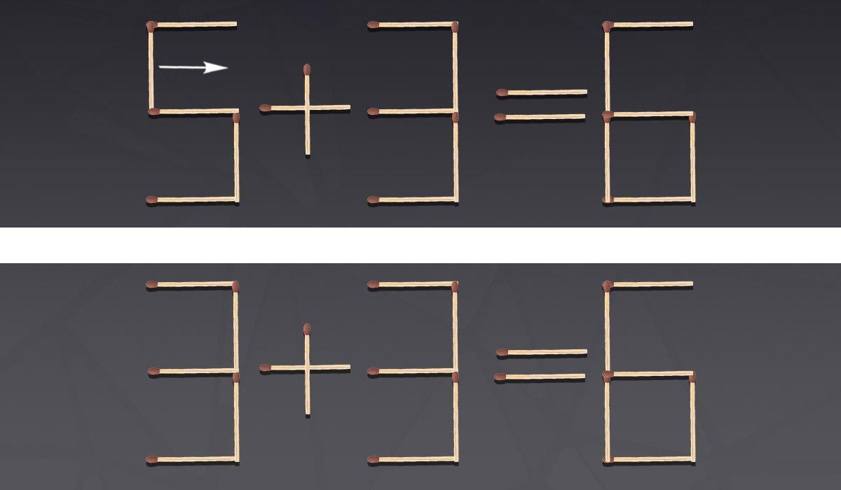 Velmi obtížný hlavolam: musíte přesunout pouze jednu zápalku.