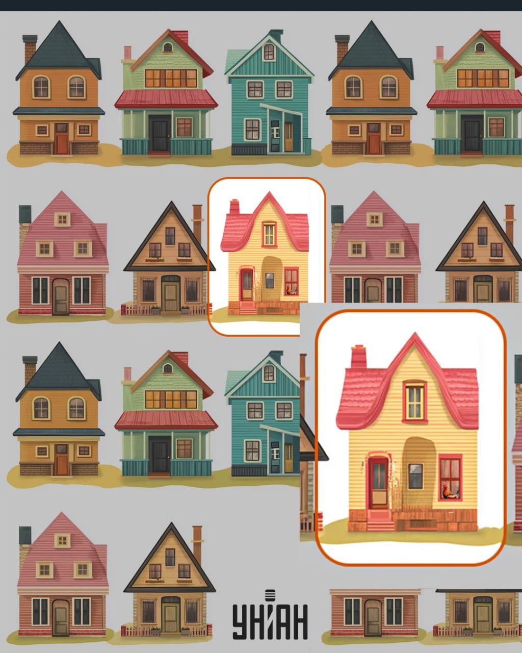 V okně jednoho z domů byl kohout / koláž Moje