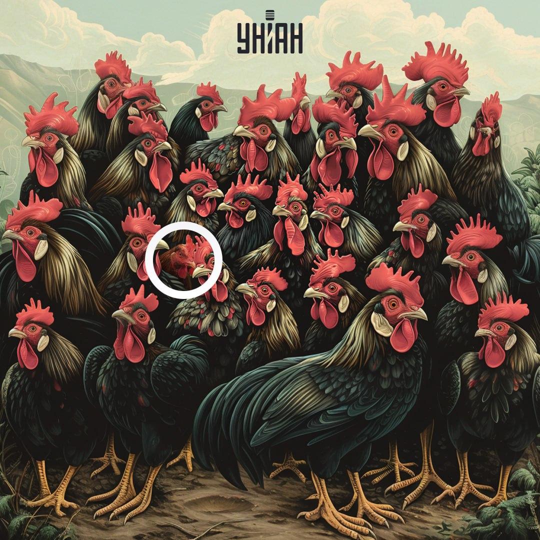 Slepičí hřebínek není stejný jako kohoutí / koláž Moje