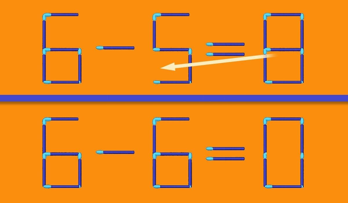 Rychlý IQ test: stačí pohnout jednou zápalkou.