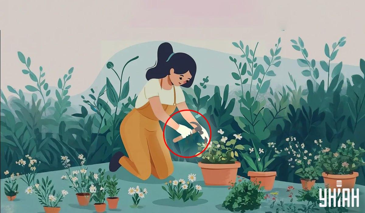 Žena držící kladivo / koláž Moje