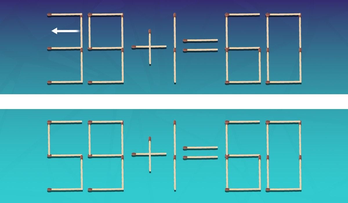 Která shoda musí být přesunuta, aby byla rovnost pravdivá: IQ test