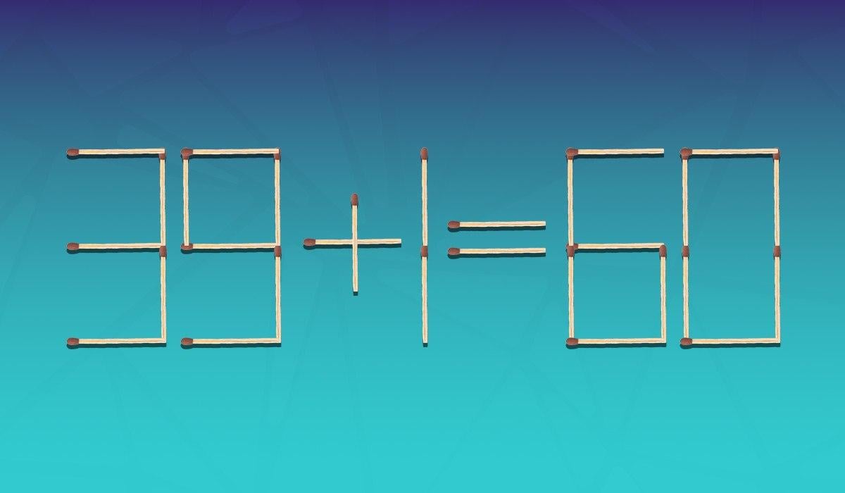 Která zápalka se musí přesunout, aby byla rovnost pravdivá: IQ test