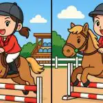 IQ test: najděte 3 rozdíly na obrázku dívky na koni