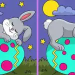 IQ test: najděte 3 rozdíly na obrázku králíka spícího na