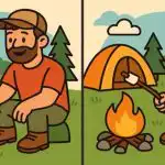 IQ test: najděte 3 rozdíly na obrázku muže u ohně