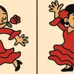 IQ test: najděte 3 rozdíly na obrázku tančící dívky za